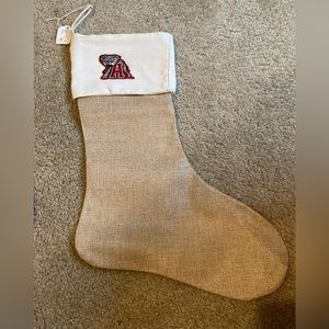 Alabama Crimsom Tide burlap Christmas stocking-9 inches